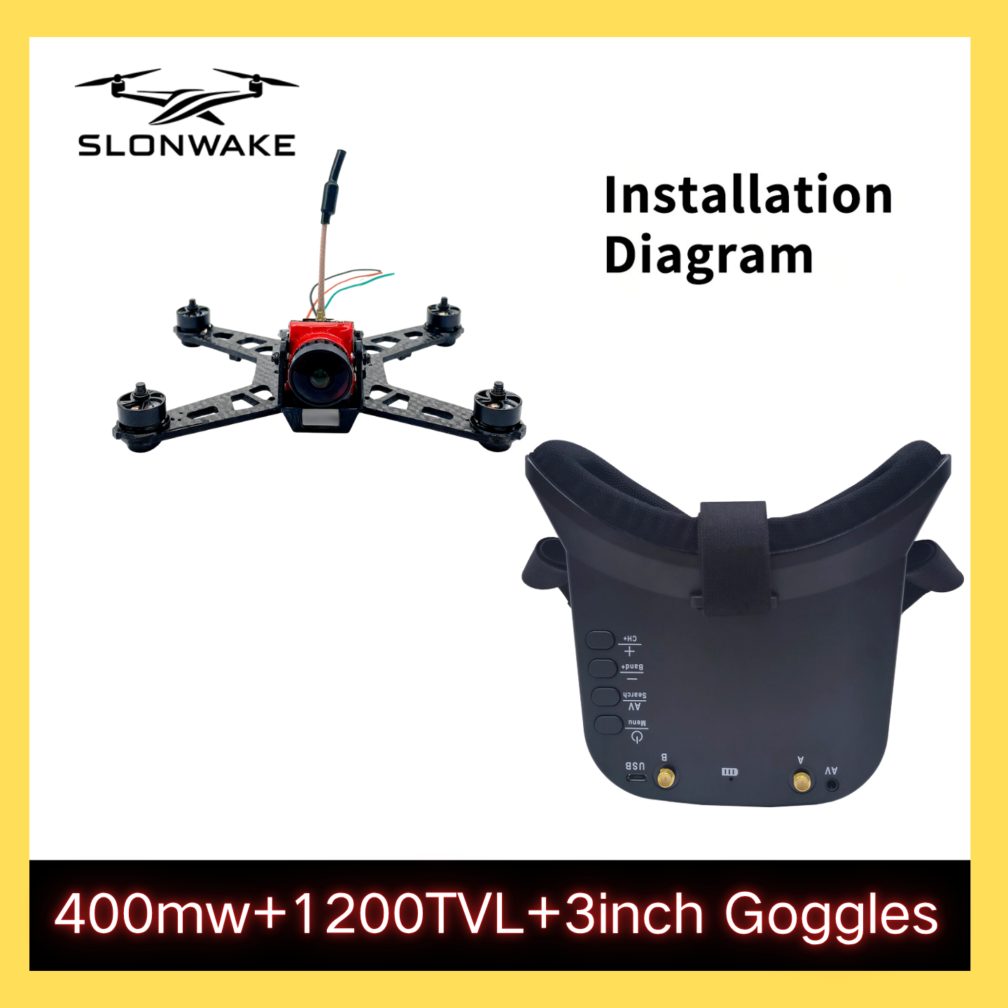 SLONWAKE 5.8G 48CH FPV 400mw V - Drone Receiver review and price